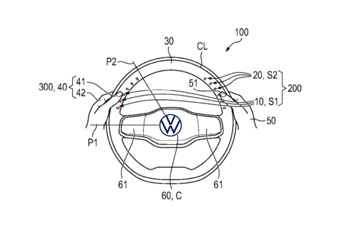 Volkswagen patent drukknoppen stuurwielrand