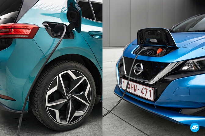 Volkswagen ID.3 58 kWh vs Nissan Leaf e+ test 2021