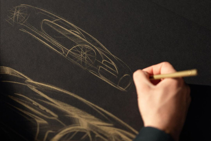 Bugatti Chiron gold teaser