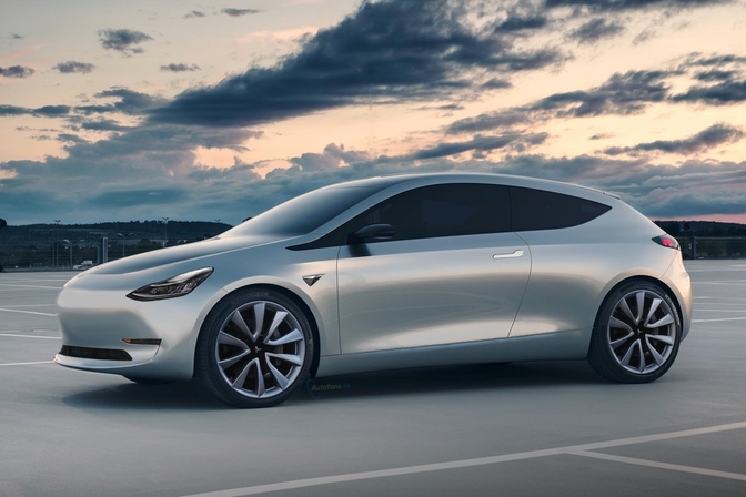 Tesla hatchback render autofans