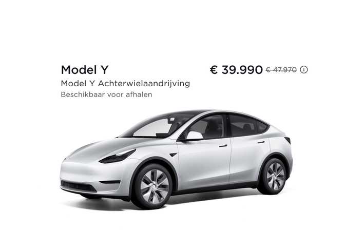 Tesla Model Y prime flamande info
