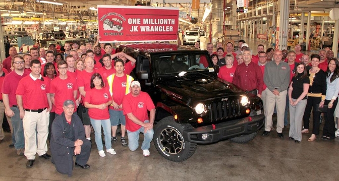 Jeep Wrangler 1 miljoen