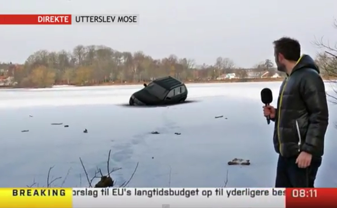 Deze Volkswagen Touareg zakt niet door het ijs