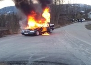 Firefighters extinguishing a car fire goes wrong
