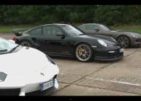 autofans videotip: lamborghini aventador vs porsche 911 997 GT2 RS vs mercedes sls amg