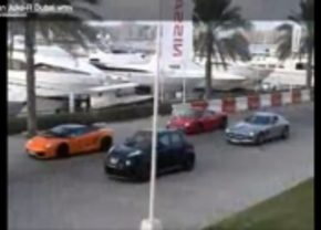 Nissan Juke-R vs Lamborghini Gallardo vs Mercedes SLS AMG vs Ferrari italia (video)